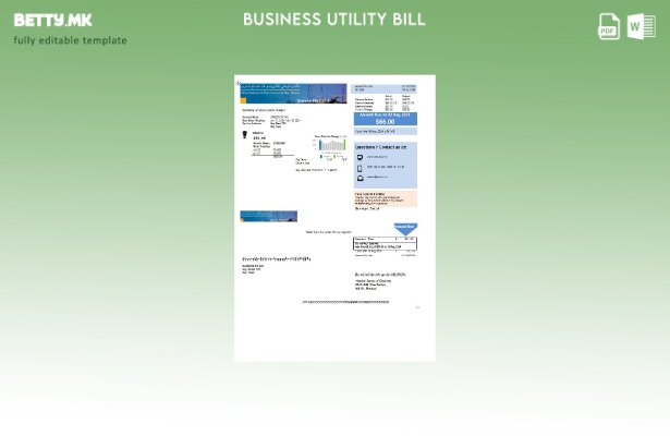 Модерен стил шаблон за деловна сметка за комунални услуги на Мароко Националното